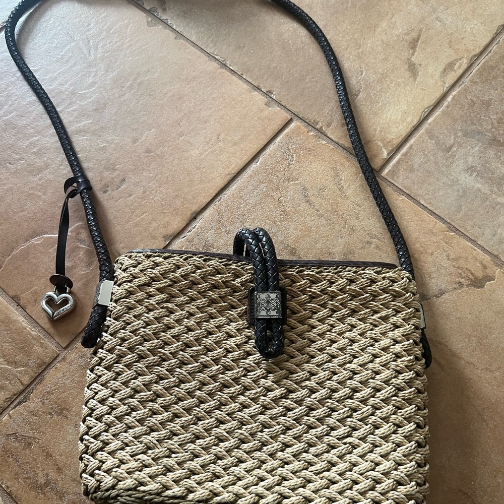 Brighton Tan and Dark Brown Woven Shoulder Bag